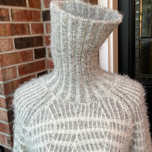 Anthropologie Sleeping On Snow Eyelash Knit Turtleneck Sweater Dress - Picture 3 of 8